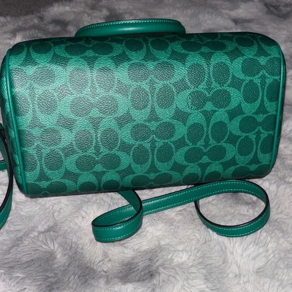 Coach Teal Signature Satchel Bag - Picture 5 of 5
